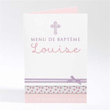 Menu baptême simple et épuré