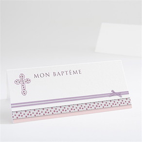 Marque-place baptême simple et épuré