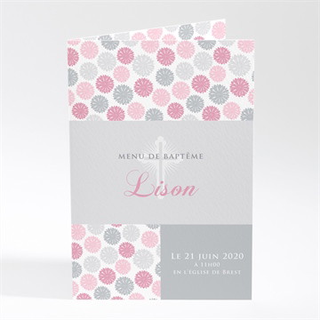 Menu baptême fete des pois roses