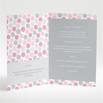 Menu baptême fete des pois roses - Menu ouvert