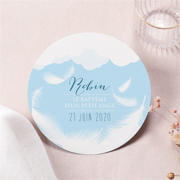 Faire-part de baptême duvet tout en rondeur