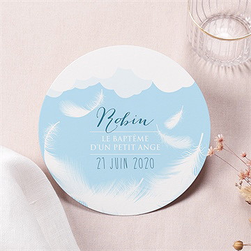 Faire-part de baptême duvet tout en rondeur