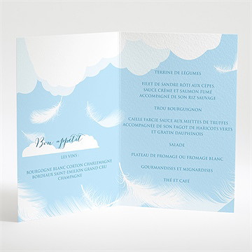 Menu baptême duvet tout en rondeur - Menu ouvert