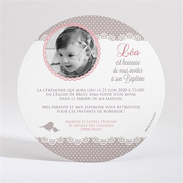 Faire-part de baptême rondeur et douceur ! - Dos du faire-part