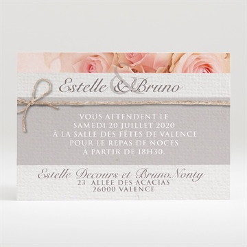 Carton d'invitation mariage jeu de fleurs et textures