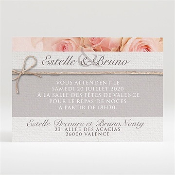 Carton d'invitation mariage jeu de fleurs et textures