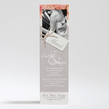 Remerciement mariage jeu de fleurs et textures