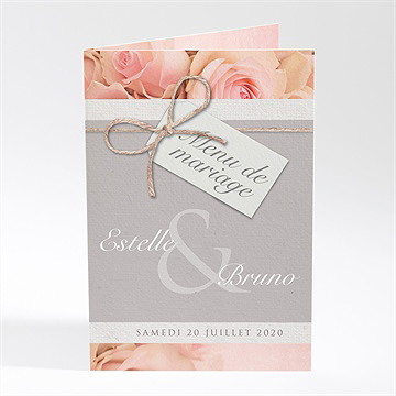 Menu mariage jeu de fleurs et textures