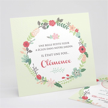Faire-part naissance farandole de fleurs