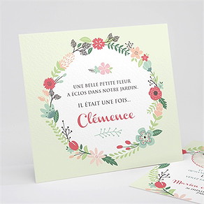 Faire-part naissance farandole de fleurs
