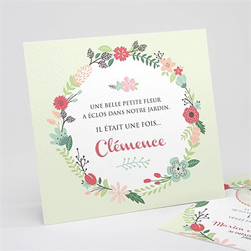 Faire-part naissance farandole de fleurs