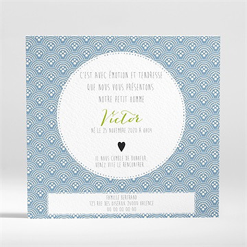 Faire-part naissance ecrin de motifs - Dos du faire-part