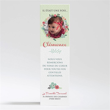 Remerciement naissance farandole de fleurs