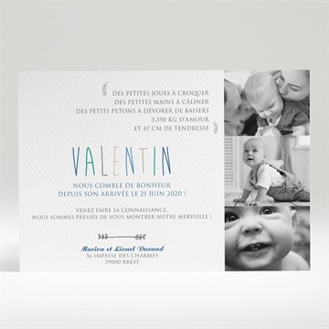 Faire-part naissance pêle mêle frais et moderne