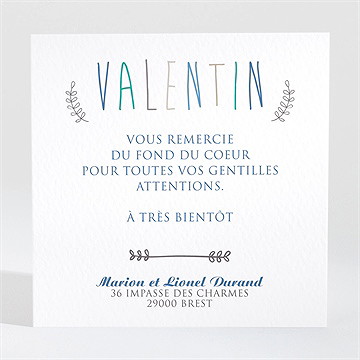 Remerciement naissance pêle mêle frais et moderne