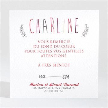 Remerciement naissance joli texte et 3 photos