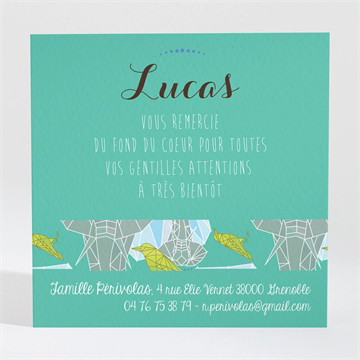 Remerciement naissance jolie jungle