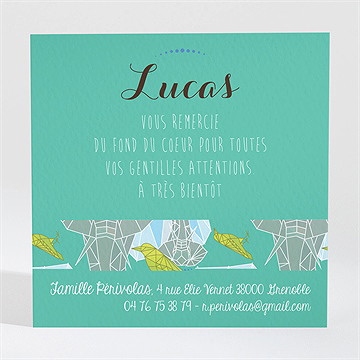 Remerciement naissance jolie jungle