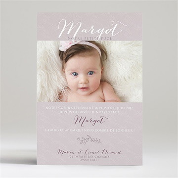 Faire-part naissance faire part mixte avec photo - Dos du faire-part