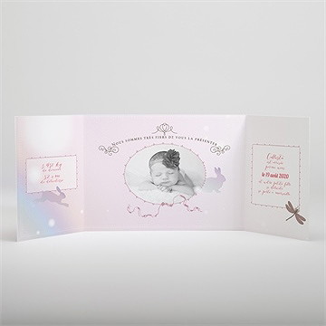 Faire-part naissance jolie banderole - Intérieur du faire-part