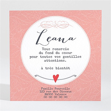 Remerciement naissance moderne et doux photos