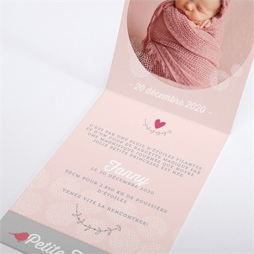 Faire-part naissance notre petite lady - Intérieur du faire-part