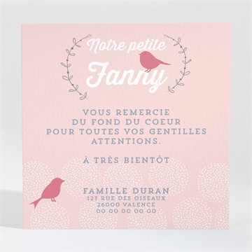 Remerciement naissance notre petite lady