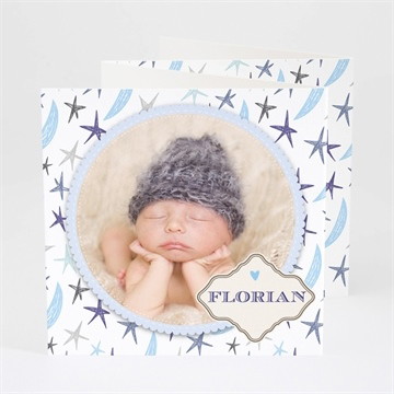 Faire-part naissance médaillon étoilé