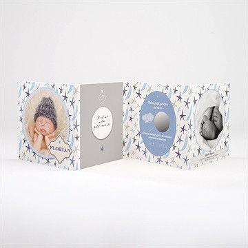 Faire-part naissance médaillon étoilé - Intérieur du faire-part non gratté