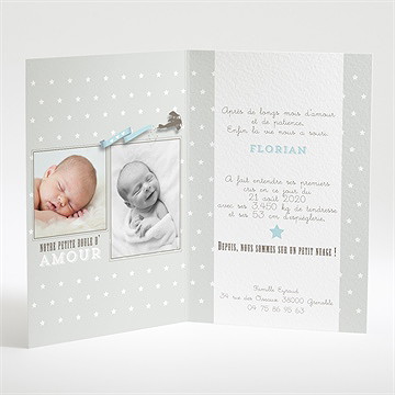 Faire-part naissance petit avion garçon photo - Intérieur du faire-part