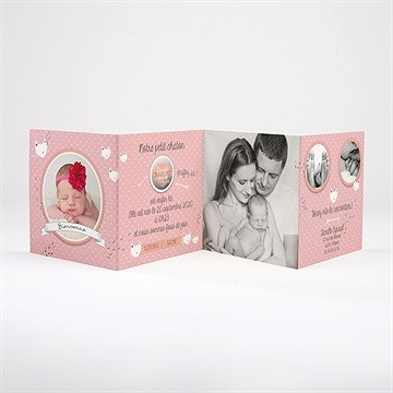 Faire-part naissance notre petit chaton fille - Intérieur du faire-part