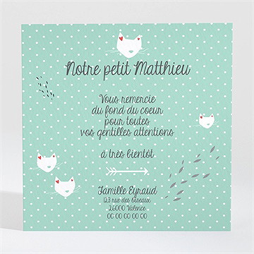 Remerciement naissance mon petit chat photo