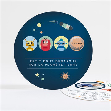 Faire-part naissance il débarque sur terre