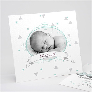 Faire-part naissance motifs et pastilles