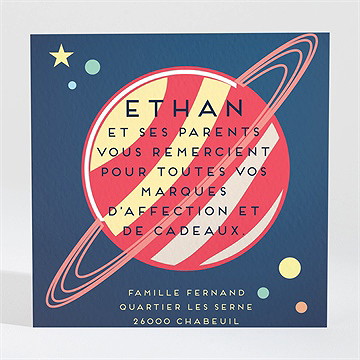 Remerciement naissance il débarque sur terre