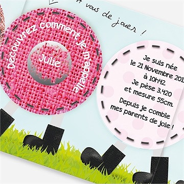 Faire-part naissance notre chenille humour - Détail du faire-part