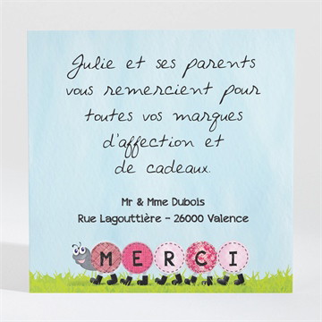 Remerciement naissance notre chenille humour