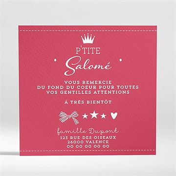 Remerciement naissance bienvenue petite princesse