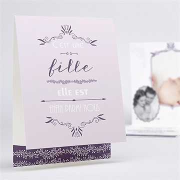 Faire-part naissance baroque vintage