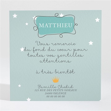 Remerciement naissance ourson roi