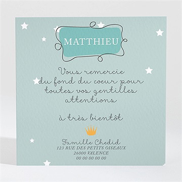 Remerciement naissance ourson roi