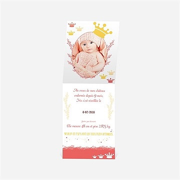 Faire-part naissance petit seigneur - Faire part ouvert gratté