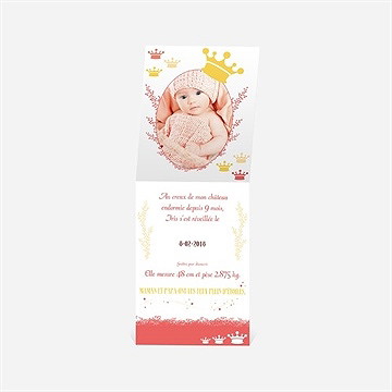 Faire-part naissance petit seigneur - Faire part ouvert non-gratté