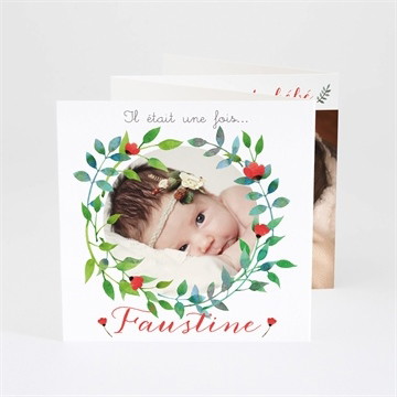 Faire-part naissance petites fleurs champêtres