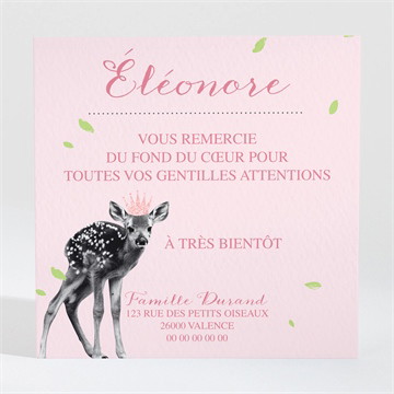 Remerciement naissance joli faon