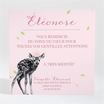 Remerciement naissance joli faon