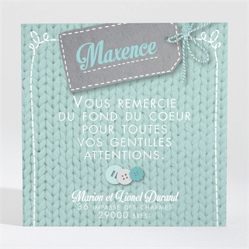 Remerciement naissance esprit layette