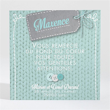 Remerciement naissance esprit layette