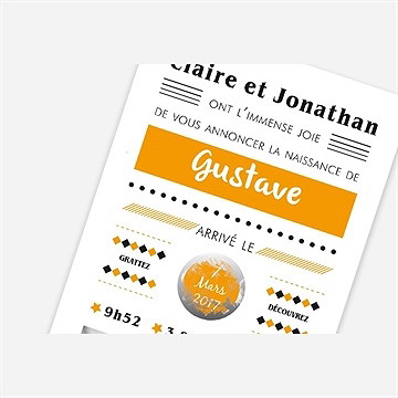 Faire-part naissance tendre annonce - Vue détaillée