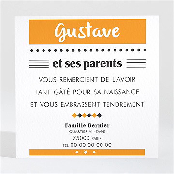 Remerciement naissance tendre annonce